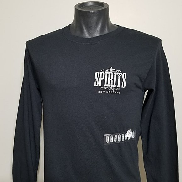 New Spirits on Bourbon New Orleans T Shirt Skull Voodoo Gildan Long Sleeve Tee S - Picture 4 of 11